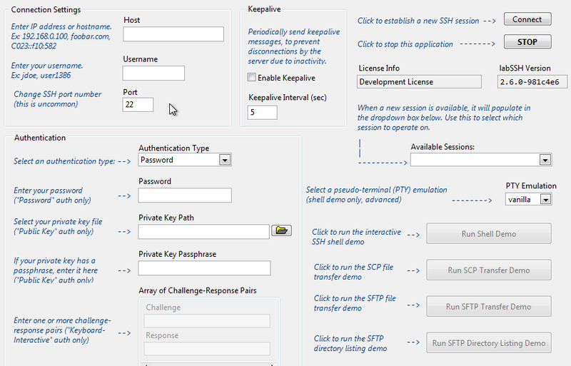 LabSSH Demo Main Window 2.6